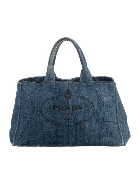 vintage prada denim bag|prada beach tote bag.